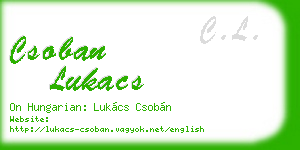 csoban lukacs business card